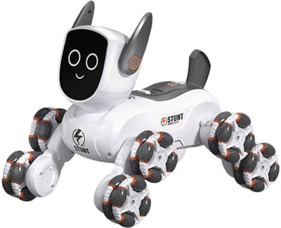 Bextunio RC Robot Hond 8-Wiel – Slimme Bestuurbare Robot met LED Gezicht & 360° Stunts – Interactief Speelgoed met Afstandsbediening