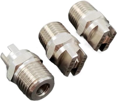 Platte Ventilator Nozzle - Sproeikop Hogedruk - Efficiënt Reinigen - Roestvrij Staal - 1/4 of 3/8 Inch - Zilver