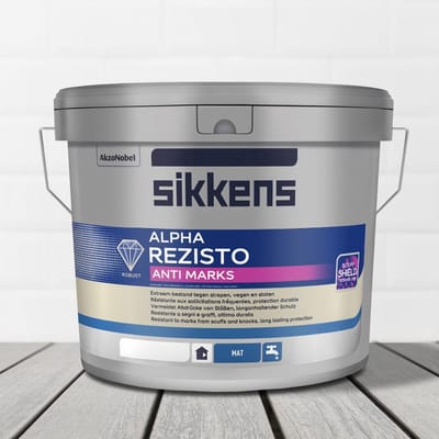 Sikkens Alpha Rezisto Anti Marks Mat Wit - 5 liter wit- Muurverf - Dekkend - Binnen - Mat -
