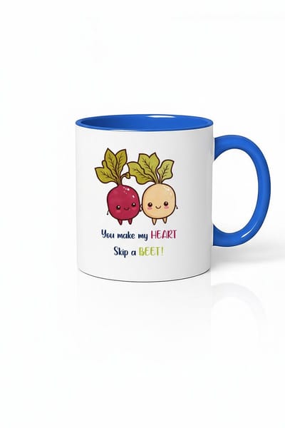 Mok met Lieve Bietjes & Grappige Woordspeling - 'You make my HEART Skip a BEET!' - Perfect Valentijn & Liefdes Cadeau