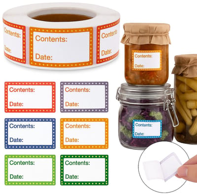 200 stuks Diepvriesetiketten – 1 Rol – Houdbaarheidsetiketten & Inmaaketiketten – 8 Kleuren – Verwijderbare Diepvries Stickers 4 × 2,5 cm – Gemakkelijk Beschrijfbaar – Ideaal voor Keuken, Vriezer & Voorraadkast