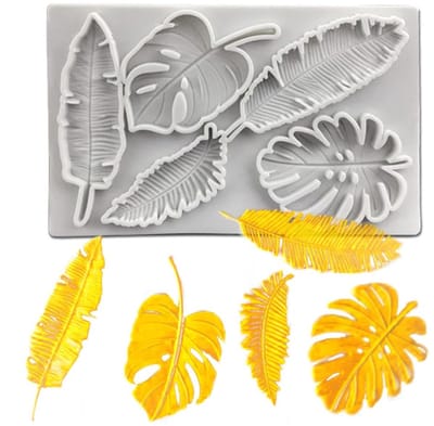 Dailygoods- Siliconen Vorm Bladeren - Flexibel en Duurzaam - 3D Bakvorm - Fondant Mallen - Taart Decoreren - Afmetingen 12,2 x 20 cm