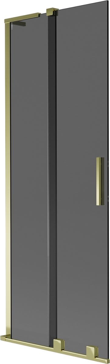 Mexen Velar L badwand scherm 2-delige schuifbare 70 x 150 , grafiet, goud - 896-070-003-41-50