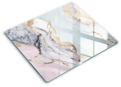 Wallfluent Spatscherm Keuken - Roze Spatbescherming Kookplaat - 60x52 cm - Pastelmarmer Keuken Achterwand Bescherming - Natuurlijke patronen Rechthoekig Spatscherm Keuken