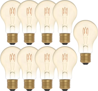 LED VINTAGE E27 Filament lamp - ⌀ 60 mm – Dimbaar – 9-pack A60 led lampen
