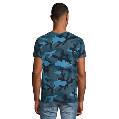 SOLS Heren Camo T-Shirt (Blauw)