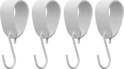 S-haakje Wit + leren hanger: WIT - Maat M - set van 4 (S-haakjes - kapstokhaakje - handdoekhaakje - kapstokhaak - ophanghaken - S-haken)