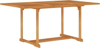Tuintafel Massief Hout - Eettafel Tuin - Gezellig Dineren - Met Parasolgat - 150 x 90 cm - Houtkleur