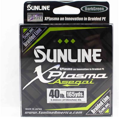 Sunline PE Line Asegai Xplasma 165yds PE 4 40lb Donkergroen (6858) donkergroene kleur