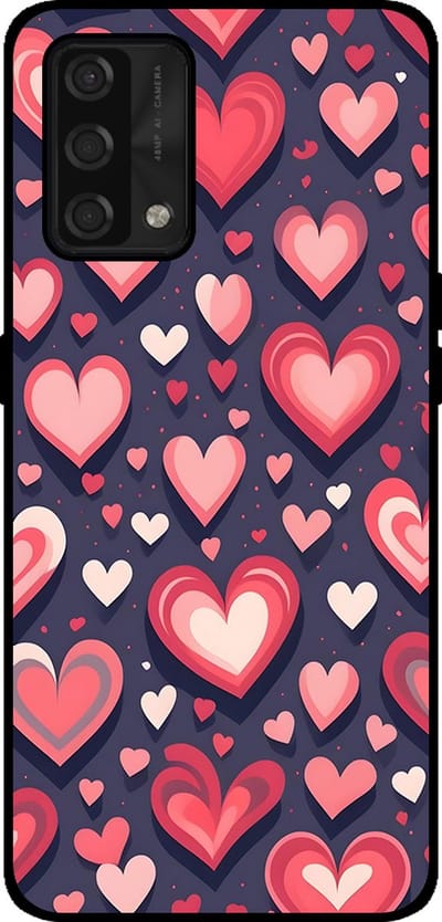 Smartphonica Telefoonhoesje Geschikt voor Oppo A74 4G / A95 4G met Hartjes Opdruk - TPU Backcover Case With Heart Design geschikt voor Oppo A74 4G;Oppo A95 4G