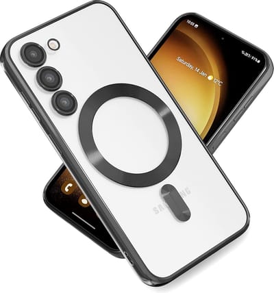 Casemania Hoesje Geschikt voor Samsung Galaxy S23 FE Zwart - Siliconen Back Cover - Geschikt voor Magsafe