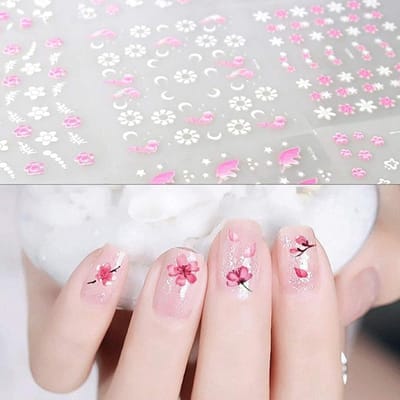 Nagelstickers, 50 vellen, 3D-nagelstickers, zelfklevende stickers, manicure-nageldecoratie voor doe-het-zelf 3D nail-art, decoratie, telefooncase, kaarten