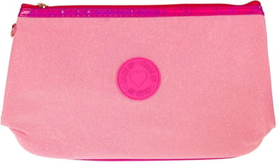 Toilettas Glitter Make-up - Roze - Rits & Handgreep - 27x16x9cm