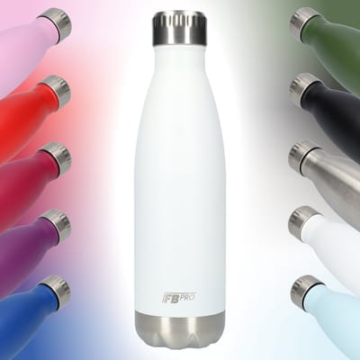 RVS Thermosfles - Waterfles - Drinkfles - Thermoskan - Isoleerkan - Modern design - Compact formaat - Ideaal voor warm en koud weer - Dubbelwandig - 500ML - Wit - White
