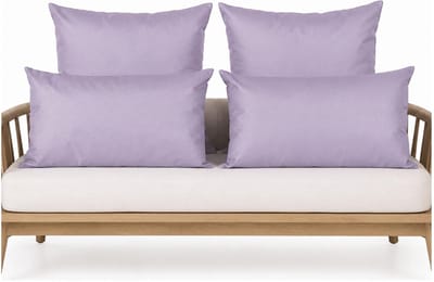 Anna Collection Bank/tuin kussens set - binnen/buiten - 4x stuks - lila paars - In 2 formaten laag/hoog