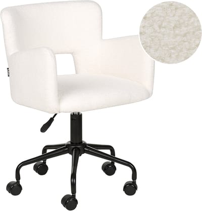 SANILAC - Bureaustoel - Gebroken wit - Bouclé