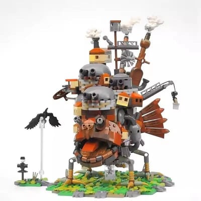 Hayao Miyazaki Howl's Moving Castle Bouwpakket Bouwsteen Model Kit Puzzel Kinder Speelgoed Bureau Ornament Cadeau Verzamelaar groen