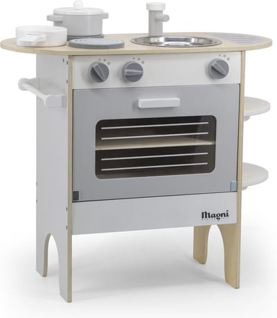 Magni - houten Speelkeuken met spoelbak, oven en kookplaten