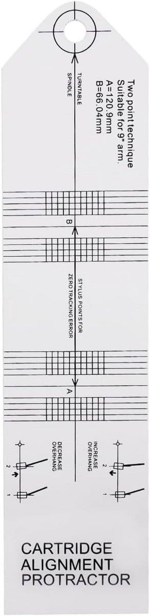Cartridge Uitlijning - Gradenboog Gereedschap - Platenspeler Kalibratie - Beschermt Vinyl - 21 cm - Transparant