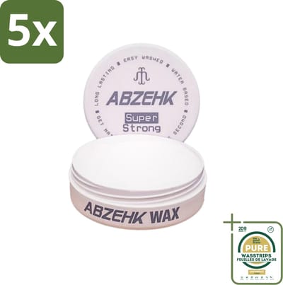 5 x Abzehk - Hair Wax - Grey Super Strong - Matte Styling & Extreme Fixatie - 150ml - Grootverpakking - Haartype - Styling Wax - Matte Finish - Extreme Hold - Hair Wax Grey