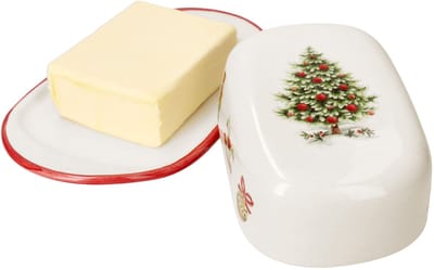 Maestro Natale Kerst keramiek botervlootje met deksel - 15/19
