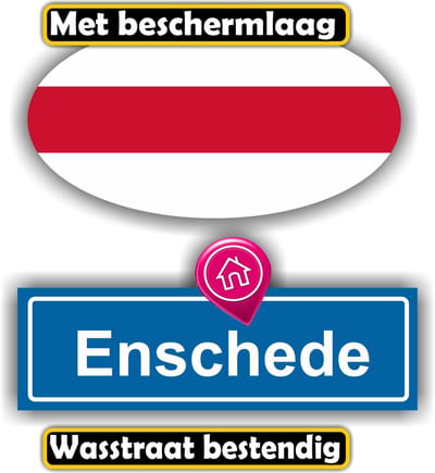Jerma - Enschede - Auto - Sticker - set 2 - Ovaal 13x7 cm - rechthoek 13x6 cm - Zelfklevend - Vinyl