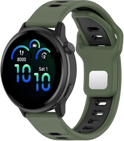 Stravo 20mm Smartwatch bandje - Geschikt voor Samsung Galaxy Watch 7 6 5 4 - Classic - Garmin Vivoactive 5 3 - Forerunner 245 - Venu SQ 2 - Vivomove - Huawei - Sportief Dubbelkleurig Siliconen Horlogebandje – Groen/Zwart