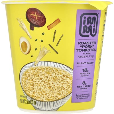 Immi, Cup Ramen Soep, Geroosterd Varkensvlees Tonkotsu, 2 oz (59 g) pink