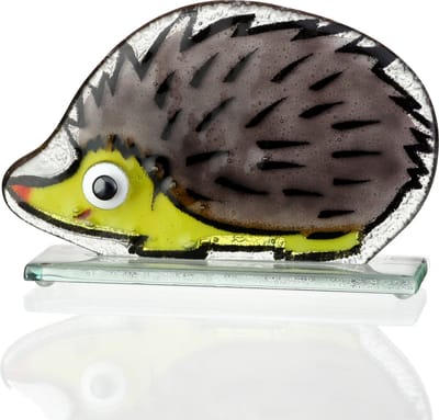 Glassculptuur - Glazen Egel - Glasobject - Sculptuur - Fusing glas HedgeHog - 10cm