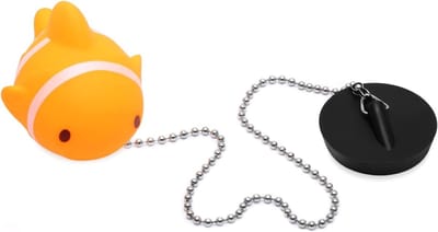 Rubberen Badstopper met RVS Ball Chain, 45 mm - Universele Afvoerstop voor Badkamer, Keuken en Wasbak met Lange Ketting