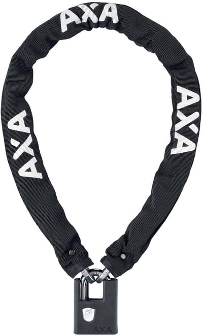 AXA Clinch+ 105 Kettingslot – 105 cm – 7,5 mm Gehard Staal – Beschermhoes – Beveiligingsniveau 9 – Online Sleutelservice – Zwart