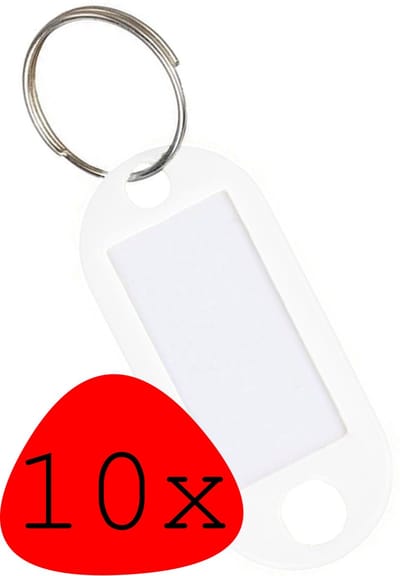 Sleutellabels Sleutelhanger Sleutellabel Bagagelabel Naamlabels - Wit - 10x