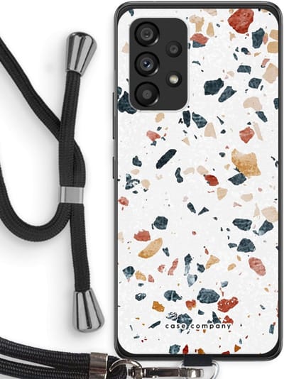 Case Company® - Hoesje met koord geschikt voor Samsung Galaxy A53 5G hoesje met Koord - Terrazzo N°4 - Telefoonhoesje met Zwart Koord - Bescherming aan alle Kanten en Over de Schermrand