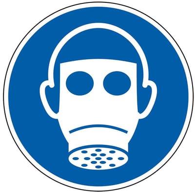 Ademhalingsbescherming verplicht sticker - ISO 7010 - M017 200 mm