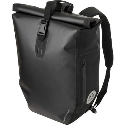 AGU Clean Shelter - Enkele Fietstas - Rugzak - 100% Waterdicht - Click'nGo - Rolltop - Met Reflectie - 21 Liter - Zwart