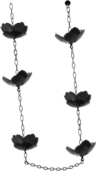 Regenketting Metaal - Waterafvoer Sierketting - Tuindecoratie - Elegant Lotusontwerp - 120 cm - Metaal