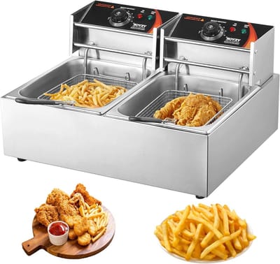 Dubbele Frituurpan - Dubbele Friteuse - Frietpan - huishouden