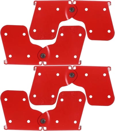 Trap Scharnieren - Ladder Onderdelen - Zolder Toegang - Verstevigde Aluminium Legering - 4 Stuks - Rood