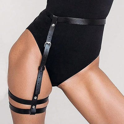 2 Stuks Dames Mode Volledig Lichaam Harness Riem Sets, Gotische Borst Harness Riem, Punk Dij Harness Riem, Rave Outfit Dames Riem. brown