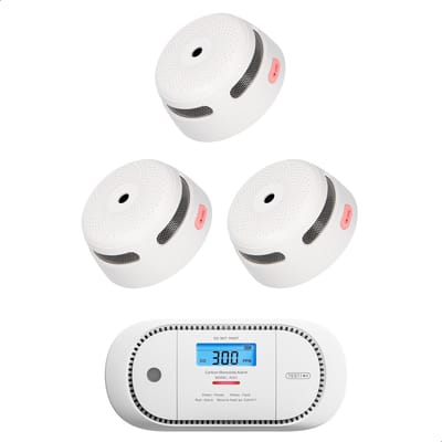X-Sense Brandpreventieset - 3 Rookmelders en 1 Koolmonoxidemelder - 10 jaar batterij - 10 jaar sensor - Brandalarm en CO melder