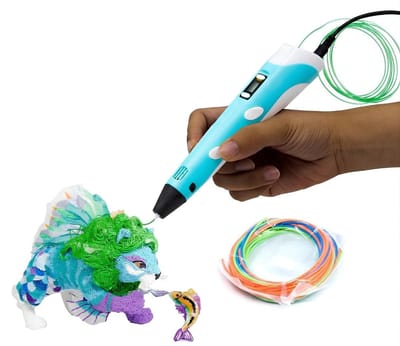 KAD® 3D Pen Starterspakket - 3 Starter Kleuren PLA Filament - 3D Pen - 3D Pennen Tekenset - Lichtblauw - 12cm x 20cm x 5cm