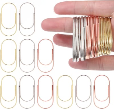 Set van 30 Gouden Paperclips - Grote Ovalen Paperclips voor Kantoor, School en Documenten, Ideaal voor Organisatie en Creatieve Projecten