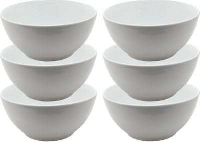 Svenska Living Kommetjes/schaaltjes - 6x - dessert/ontbijt/soep - Aardewerk - D18 x 8 cm - wit