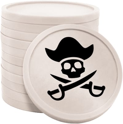 CombiCraft piratenmunt Ø29mm parelmoer enkelzijdig bedrukt - 100 stuks