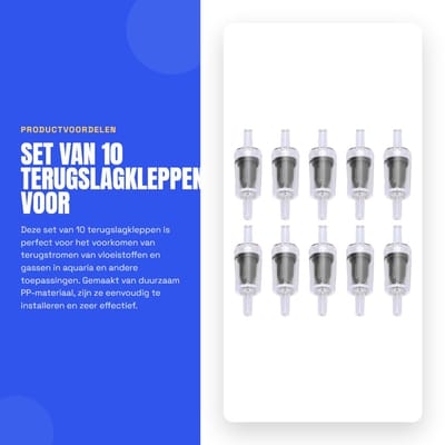 Dailygoods- Terugslagklep 4mm - 10 Stuks - PP - Waterafsluitklep - Sterke Drukweerstand - Voor Aquarium/Chemische Industrie