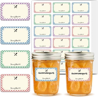 Zelfklevende Jam Labels - 360 Stuks - 50 x 30 mm - Perfect voor Potten, Specerijen en Inmaakjarens