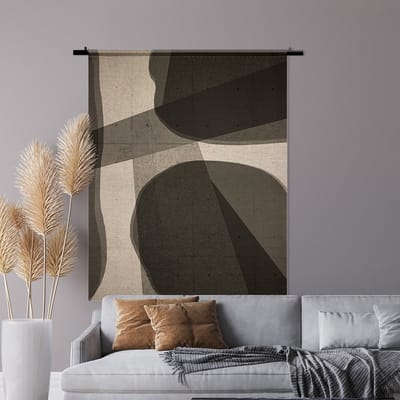 Velvet Wandkleed - Wanddoek - Squares Abstract Scandinavisch Bohemian - 90 x 120 cm
