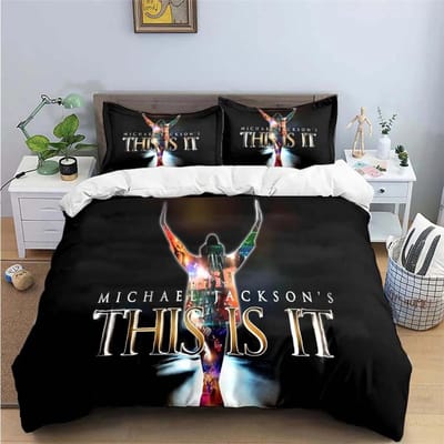 Exquise Mode M-Michael-Jackson Beddengoedset met Print Dekbedovertrek Dekbed Bed Jeugd Kinderen Meisje Jongens Verjaardagscadeau 135X200cm-2pcs