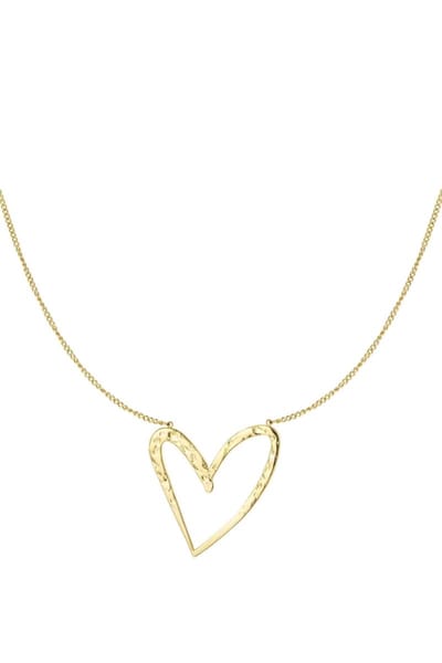 Dames ketting hartendief goudkleurig - met hanger - Roestvrij staal - 45 cm - Sieraad