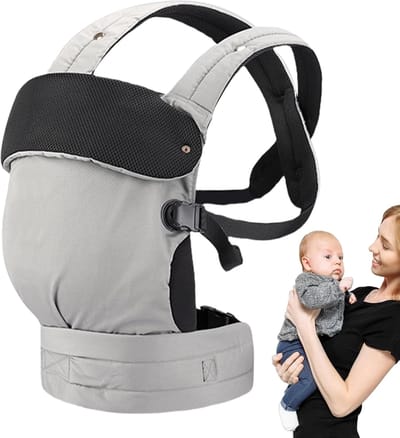 Babydraagdoek - Babyhouder - Wandelen Reizen - Verstelbaar Ergonomisch - Tot 18kg - Grijs